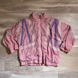 Vintage 80’s 90’s ADOLFO SPORT Track Jacket L Pink And Purple